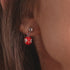Rot | 925 Sterling Silber | Firefly Glas Evil Eye Tropfen Ohrstecker